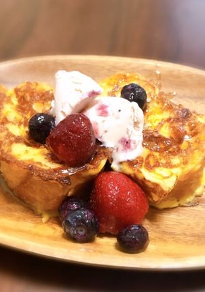 カチカチパンでフワフワフレンチトースト♡-レシピのメイン写真