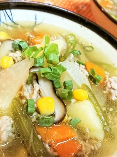 みそ味に負けない美味しさ【豚ひき塩豚汁】-レシピのメイン写真