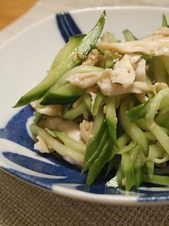 ゆで鶏きゅうり〔ホットクック〕-レシピのメイン写真