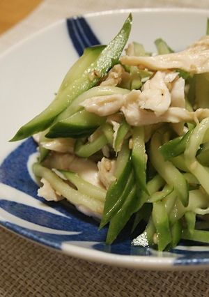 ゆで鶏きゅうり〔ホットクック〕-レシピのメイン写真