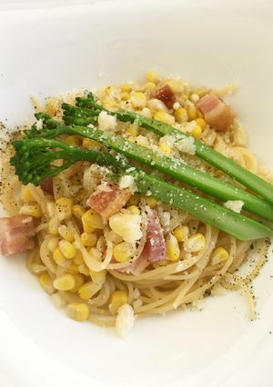コーンとスティックセニョールのパスタ-レシピのメイン写真