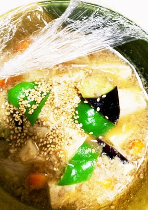 全てレンジごろごろ野菜茄子麻婆豆腐-レシピのメイン写真