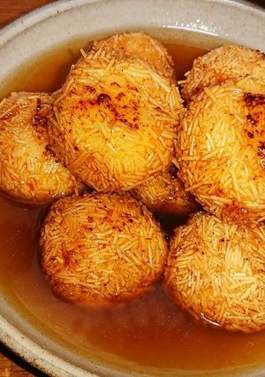 エビと鶏挽きしんじょうの素麺揚げ-レシピのメイン写真