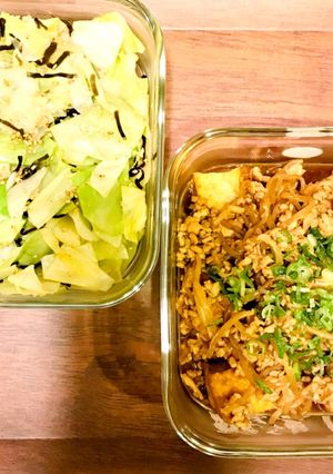 キャベツの塩昆布和え（写真左）-レシピのメイン写真