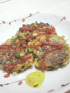コーンと青菜のもちもちお焼き-レシピのメイン写真
