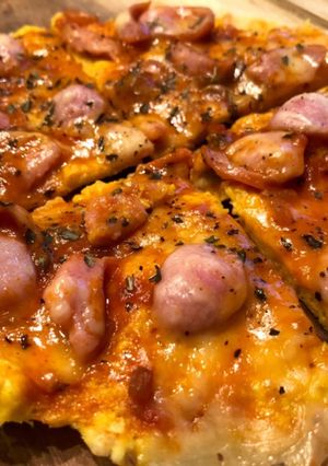 低糖質！オートミールでレンチンお手軽ピザ-レシピのメイン写真