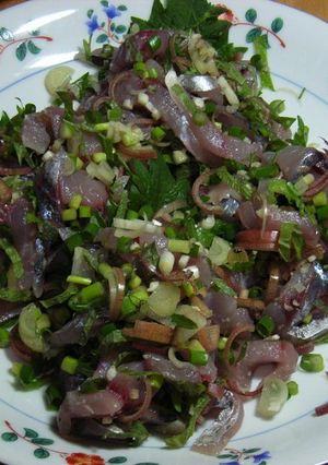 鯵の刺身、薬味和え-レシピのメイン写真