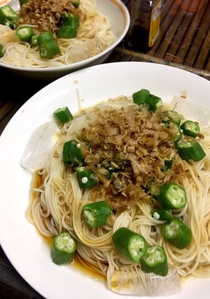 オクラのぶっかけそうめん-レシピのメイン写真
