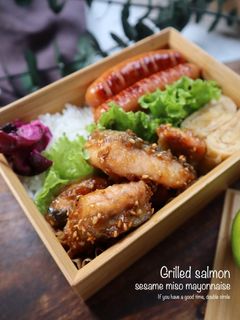 お弁当に!鮭の胡麻味噌マヨネーズ焼き-レシピのメイン写真