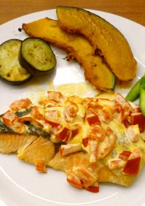 秋鮭のマヨネーズ焼き～たっぷり野菜添え～-レシピのメイン写真
