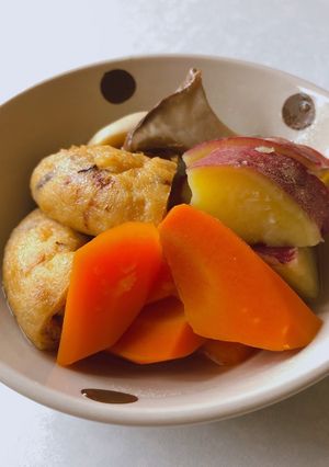 ホクホクさつまいもとがんもの煮物-レシピのメイン写真