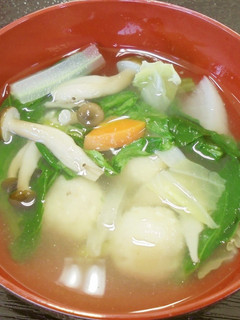 ごま豆腐団子のみそ汁-レシピのメイン写真