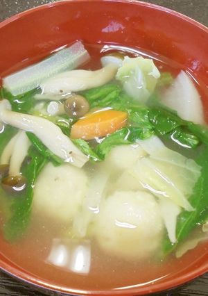 ごま豆腐団子のみそ汁-レシピのメイン写真