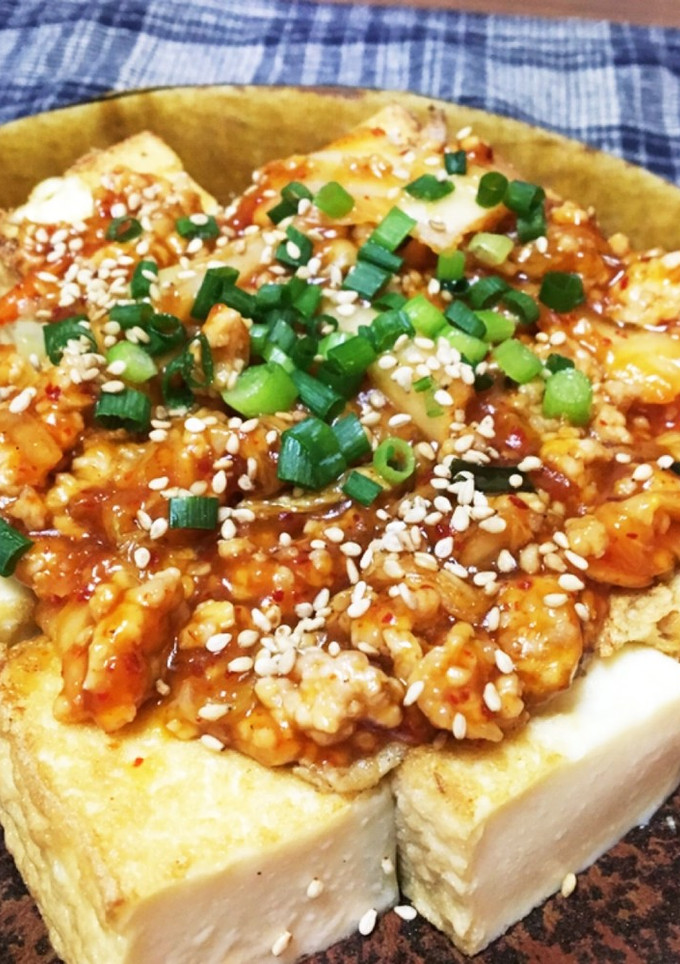 節約！厚揚げステーキのキムチ餡掛け-レシピのメイン写真