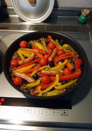 イカスミのパエリア-レシピのメイン写真