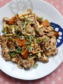 簡単!豚肉とかぼちゃの味噌炒め-レシピのメイン写真
