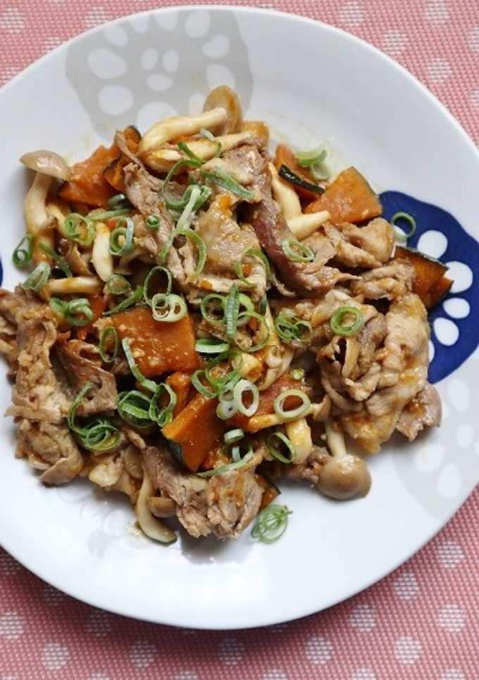 簡単！豚肉とかぼちゃの味噌炒め-レシピのメイン写真