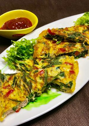 豚肉とほうれん草のオムレツ♪お弁当にも-レシピのメイン写真