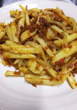 じゃがいもと玉ねぎのカレーそぼろ炒め-レシピのメイン写真