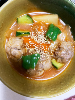 全てレンジ豚こま団子根菜肉味噌天津飯風煮-レシピのメイン写真