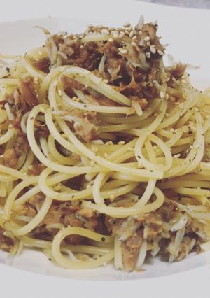 【麺つゆ】しらすとカツオフレークパスタ-レシピのメイン写真