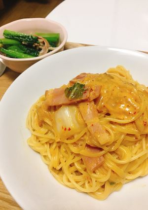 アレンジ自在☆キムチクリームパスタ-レシピのメイン写真