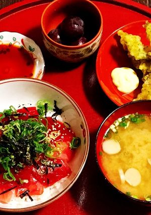 R1.10.7マグロ丼定食-レシピのメイン写真