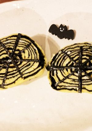 ハロウィン　クモの巣の卵焼き-レシピのメイン写真
