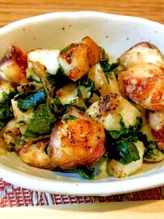 メイン料理!たこと長芋ガーリックしそ炒め-レシピのメイン写真