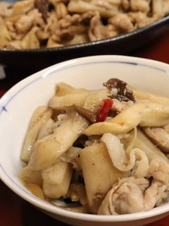 夕食弁当♪塩麹豚肉エリンギ蓮根の炒め煮-レシピのメイン写真
