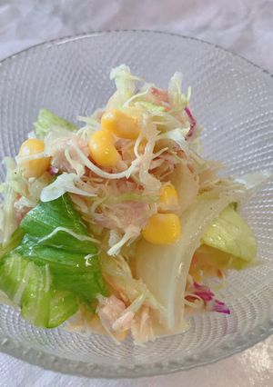 コンビニのカット野菜でツナサラダ-レシピのメイン写真
