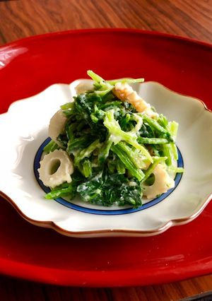 酒粕入り法連草と竹輪のわさび和え★副菜-レシピのメイン写真