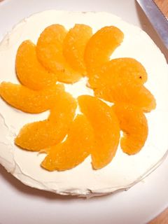 柿とポンカンの生クリームケーキ!-レシピのメイン写真