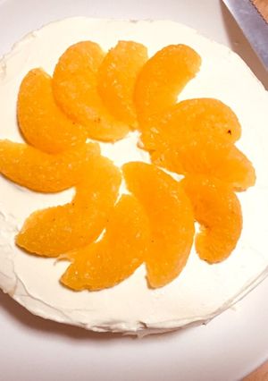 柿とポンカンの生クリームケーキ！-レシピのメイン写真