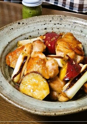 さつまいもと鶏肉の甘辛柚子胡椒焼き-レシピのメイン写真