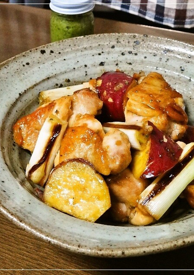 さつまいもと鶏肉の甘辛柚子胡椒焼き-レシピのメイン写真