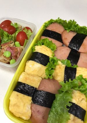 ベビーハムと卵のお寿司弁当-レシピのメイン写真