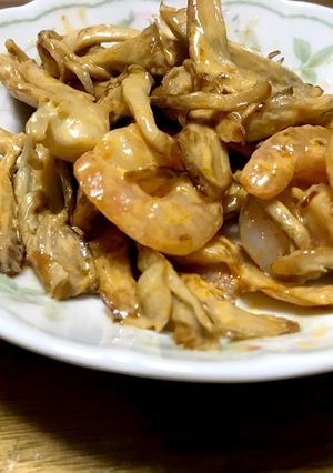 舞茸とエビのオーロラソース炒め-レシピのメイン写真