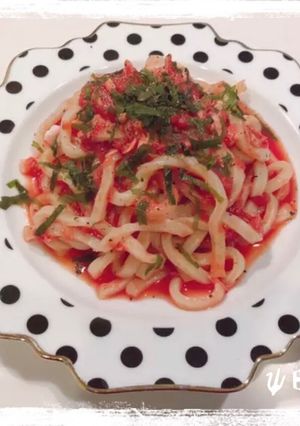 トマトとツナの冷製パスタ(冷製うどん)-レシピのメイン写真