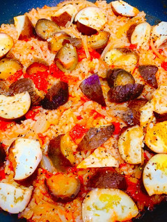 【フライパン】茄子のトマト炊き込みご飯-レシピのメイン写真