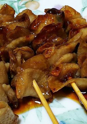 フライパンで作る鶏皮の焼き鳥-レシピのメイン写真