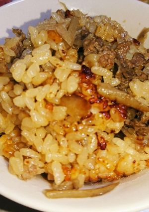 牛ごぼうのしぐれ煮で炊き込みご飯-レシピのメイン写真