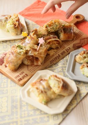 ライスペーパーで包む ワンハンドお好み焼-レシピのメイン写真