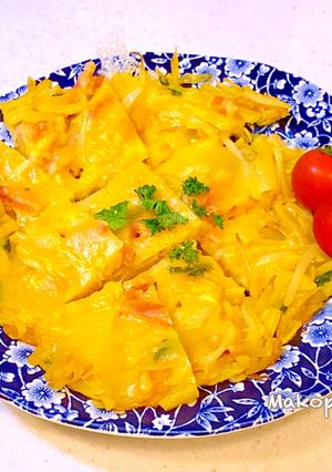 じゃがいも＋もやしカレー風味チーズ焼き♡-レシピのメイン写真