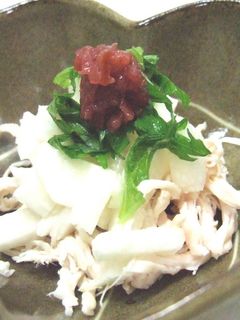 ムネ肉と長芋のさっぱり梅和え-レシピのメイン写真
