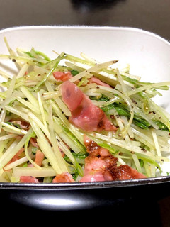 レンジで簡単 水菜とベーコンのナムル-レシピのメイン写真