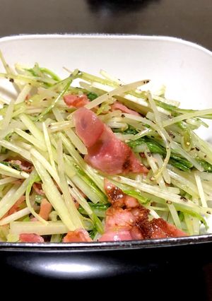 レンジで簡単 水菜とベーコンのナムル-レシピのメイン写真