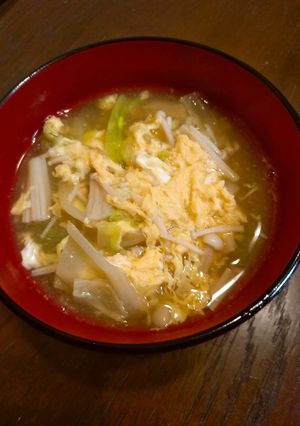 食べる味噌汁・3～ふわふわキャベツ卵-レシピのメイン写真