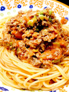 挽肉と枝豆のトマト煮込みパスタ-レシピのメイン写真