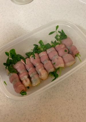 豆苗とベーコンの電子レンジ蒸し-レシピのメイン写真